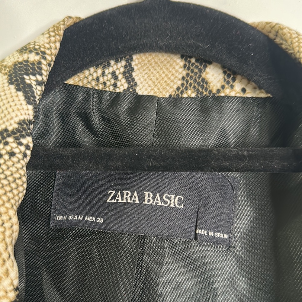 Zara Beige Brown Python D Kin Snake Print Blazer … - image 4